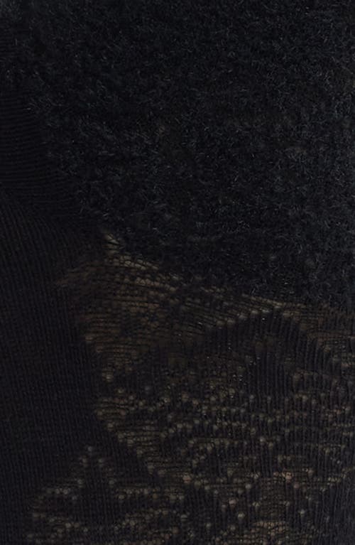 Stems Fleur Cotton Blend Crew Socks In Black