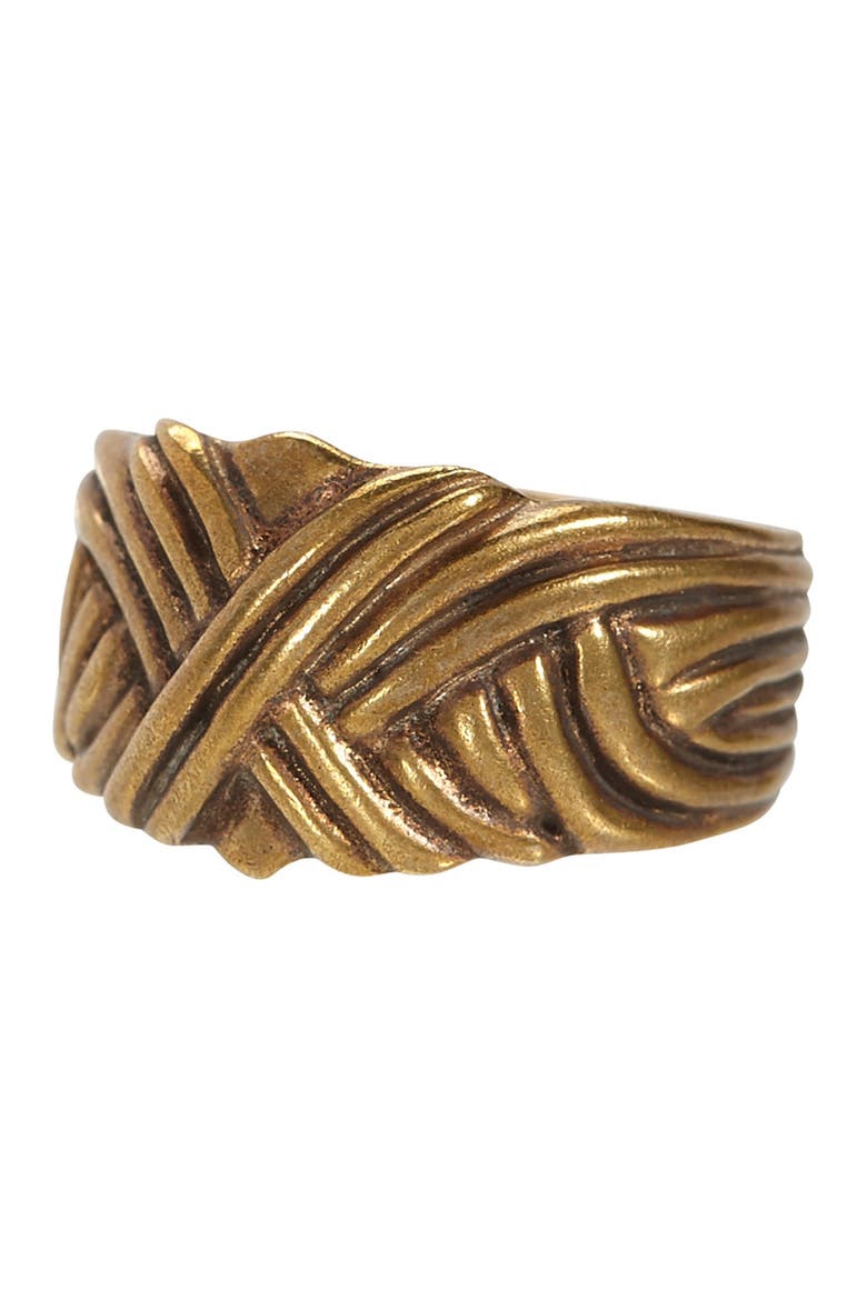 Brass Braid Ring - Size 11.5, Main, color, BRASS