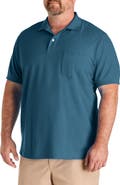 Harbor Bay by DXL Big & Tall Pocket Piqué Polo Shirt