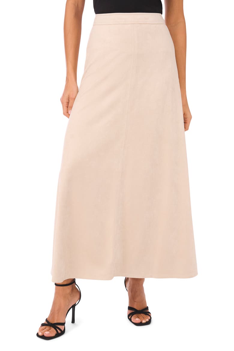 Faux Suede A-Line Skirt, Main, color, BEIGE