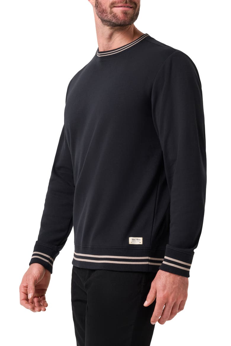 Social Club Contrast Stripe Sweatshirt, Alternate, color, BLACK
