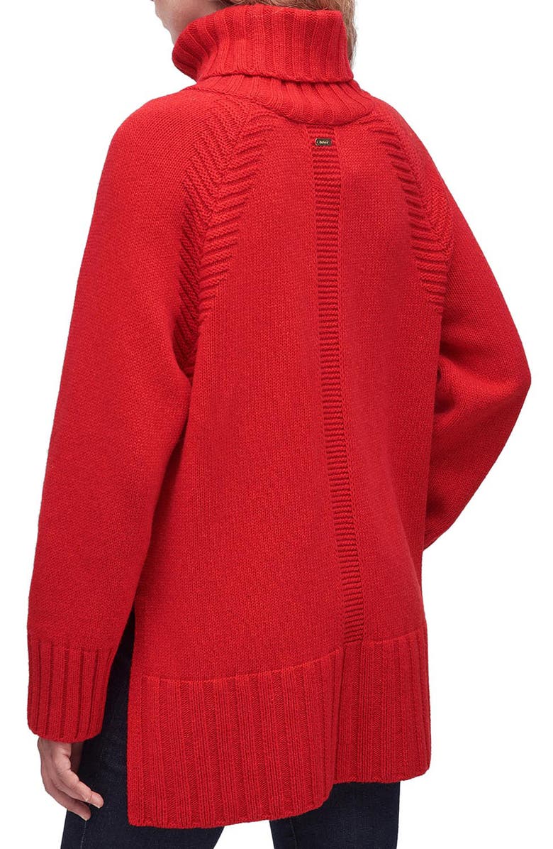 Barbour Norma Roll Neck High-Low Sweater, Alternate, color, 