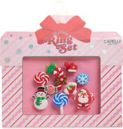 Capelli New York Kids' 10-Piece Holiday Ring Set