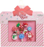 Capelli New York Kids' 10-Piece Holiday Ring Set