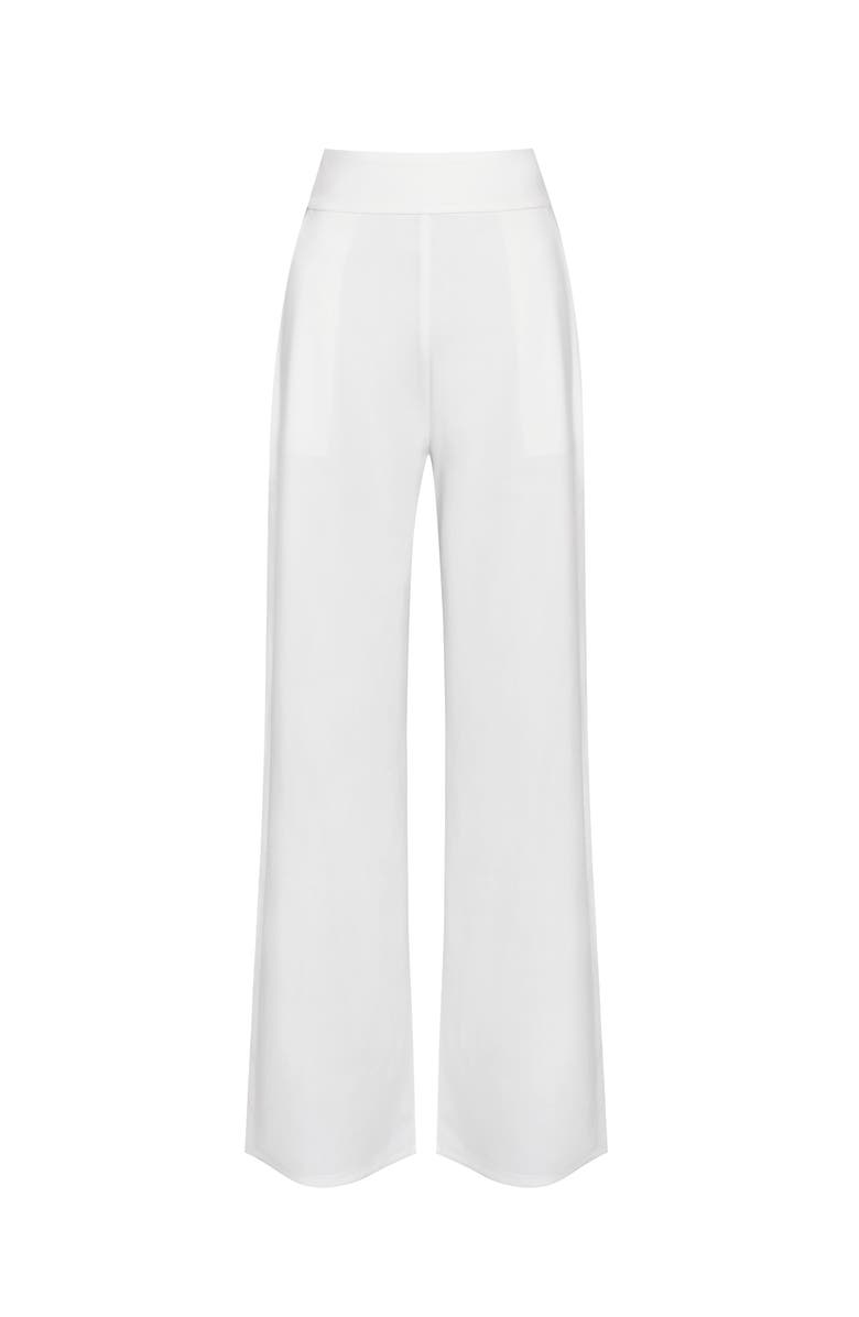 Miss Circle Neverough Wide Leg Stretch Crepe Trousers, Alternate, color, White