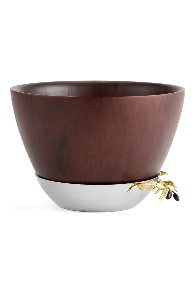Olive Branch Wood Bowl, Alternate, color, BROWN