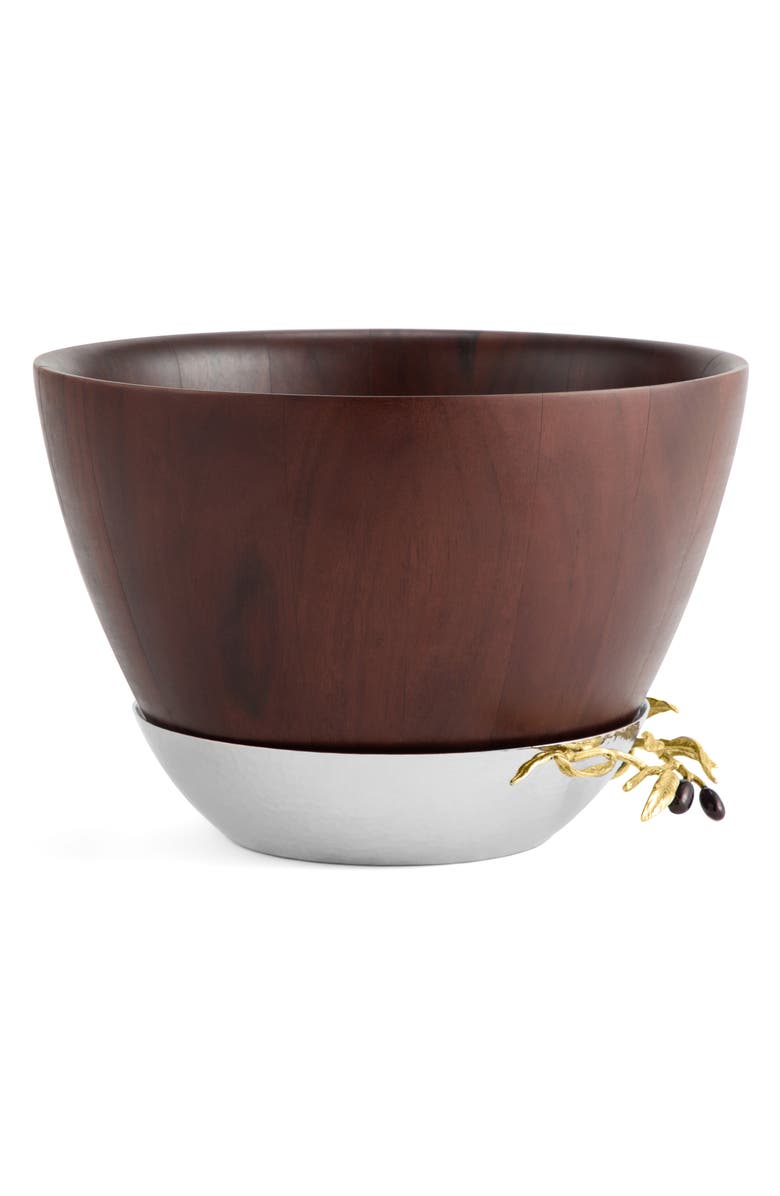 Michael Aram Olive Branch Wood Bowl, Alternate, color, Brown