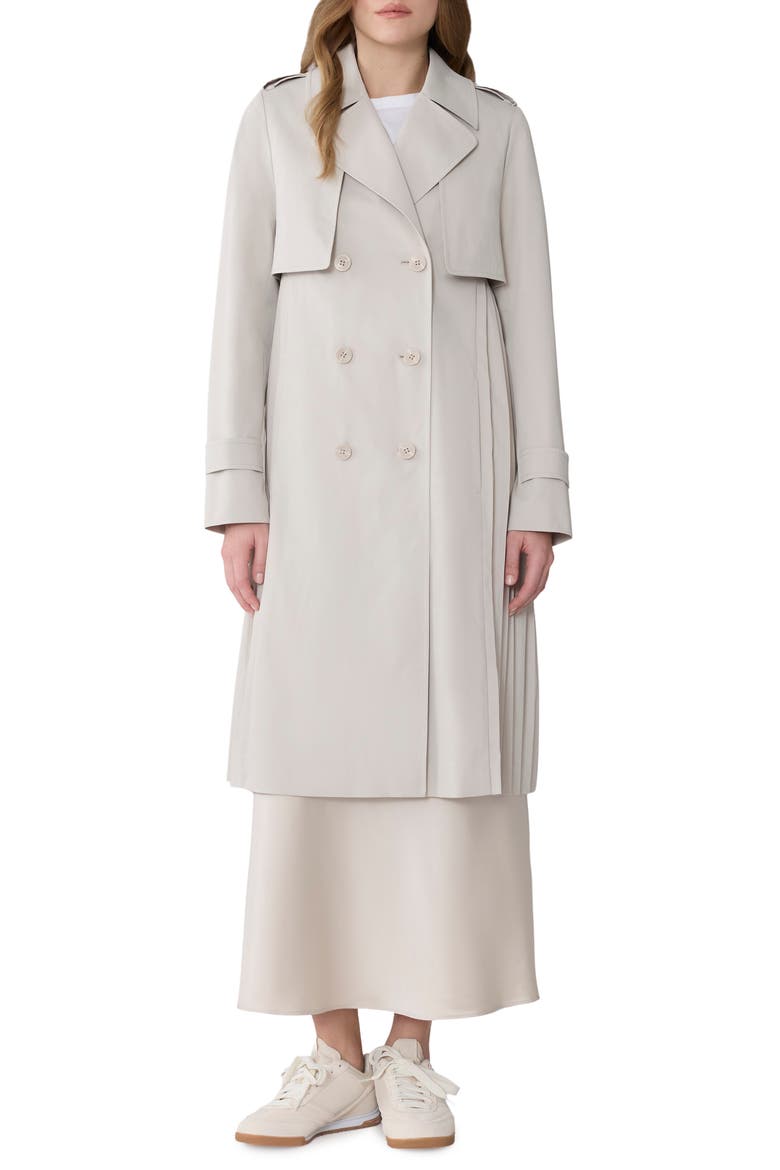 pleated dress coat Pleated Trench Dress by Carole Christian M / Cream