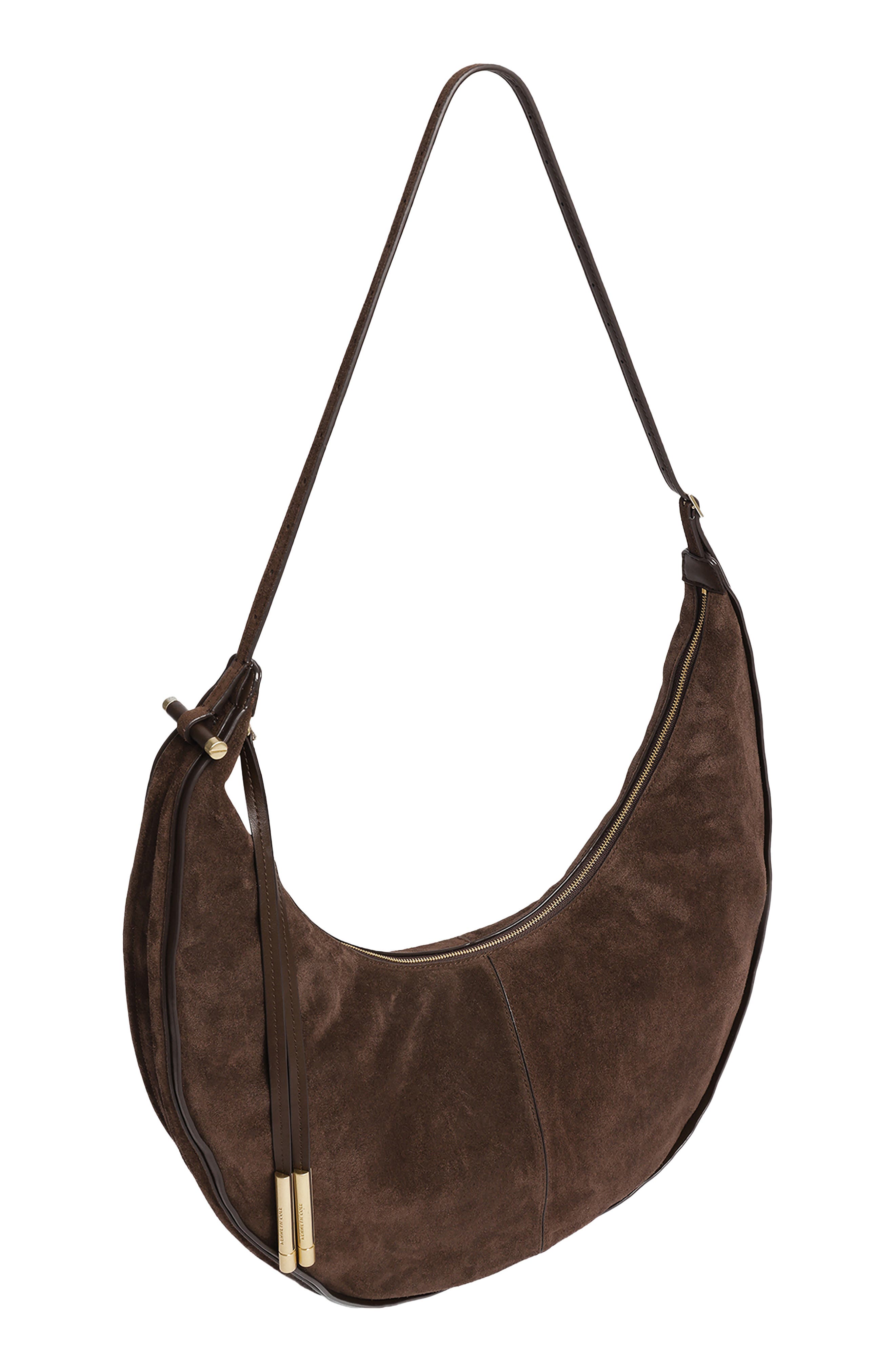 Highline Leather Banana Hobo, Alternate, color, CHOCOLATE