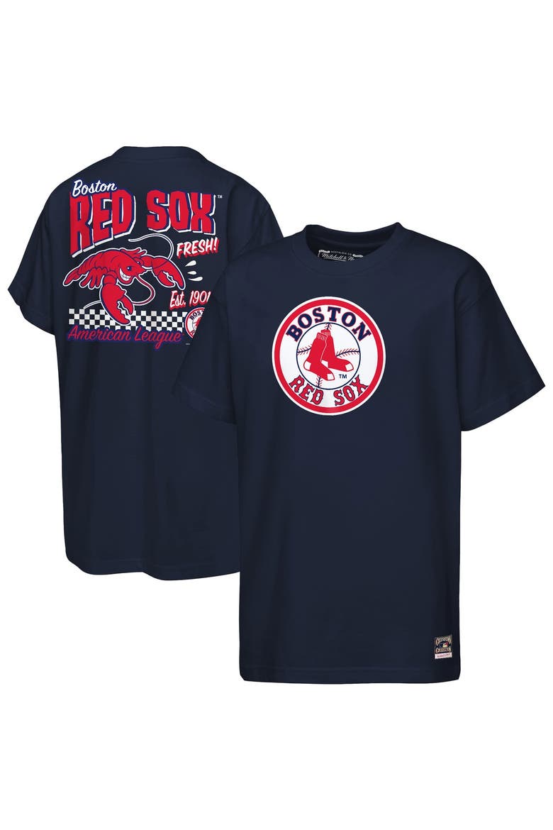 Youth Mitchell & Ness  Navy Boston Red Sox Cooperstown Concession T-Shirt, Main, color, Navy