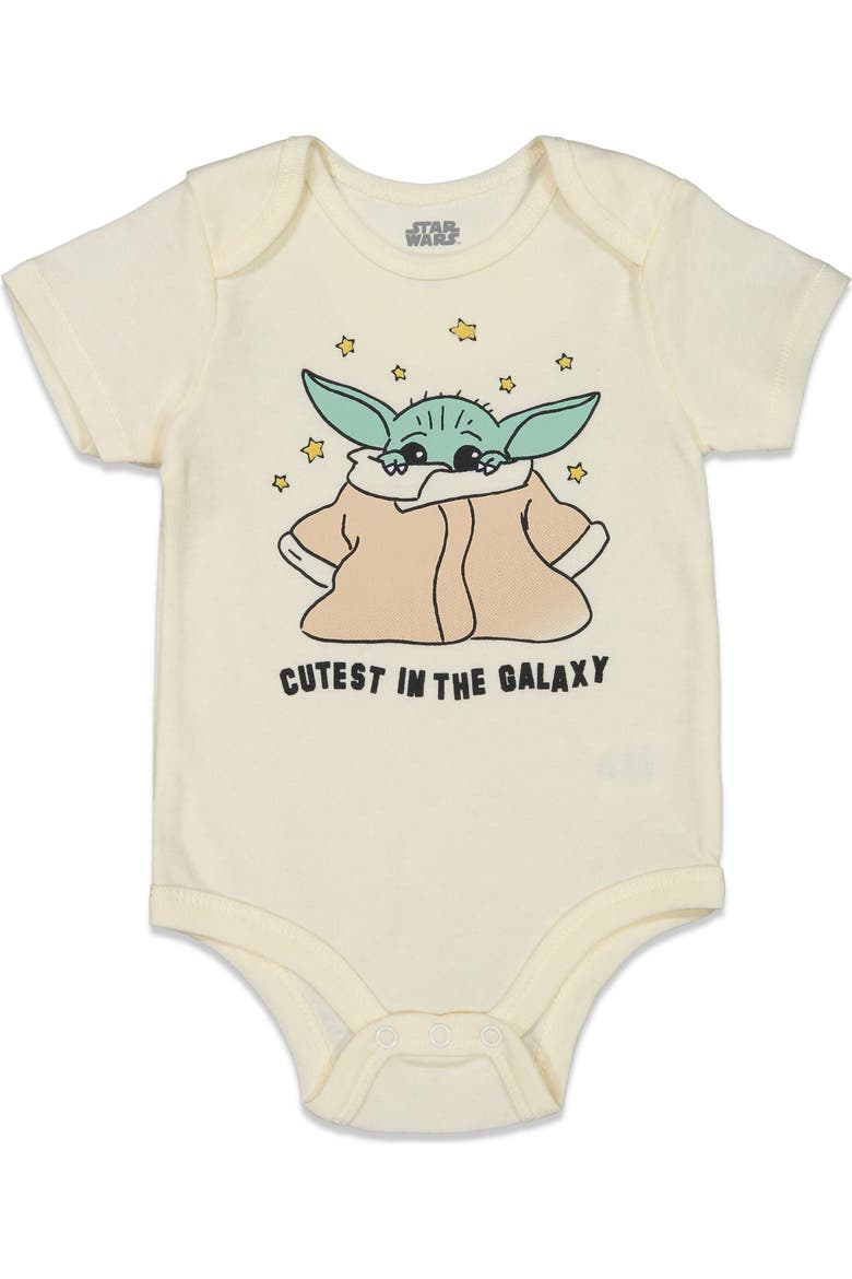 3-Pack Short Sleeve Bodysuits, Alternate, color, Egret Grey Yellow
