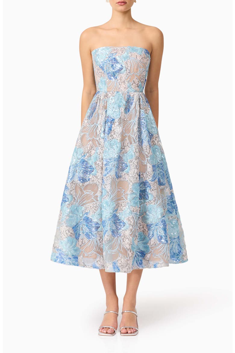 Leonie Strapless Cocktail Dress, Main, color, BLUE