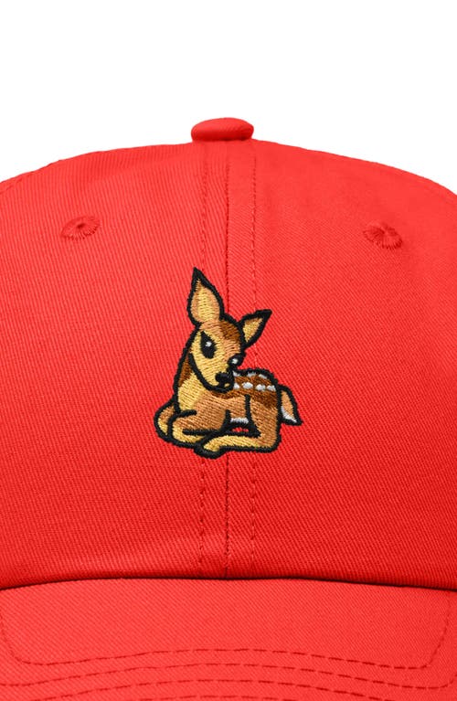 Dalix Fawn Embroidered Outdoor Cap In Red
