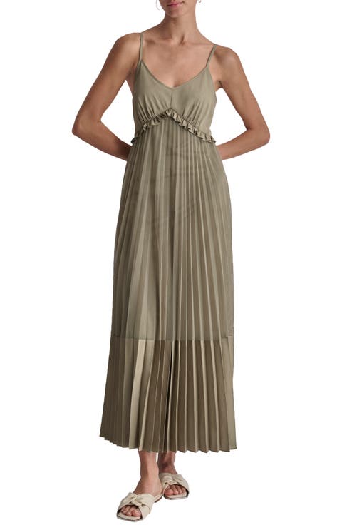 Sleeveless Pleated Maxi Dress