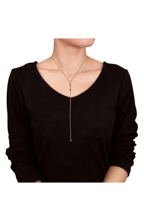 Delmar Semiprecious Stone Lariat Necklace In Gold