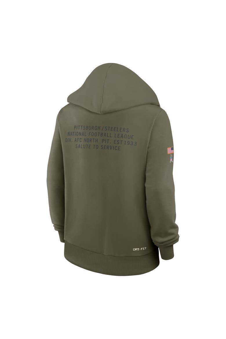 Women's Nike Olive Pittsburgh Steelers 2025 Salute to Service Sideline Standard Issue Dri-FIT Hoodie, Alternate, color, Olive