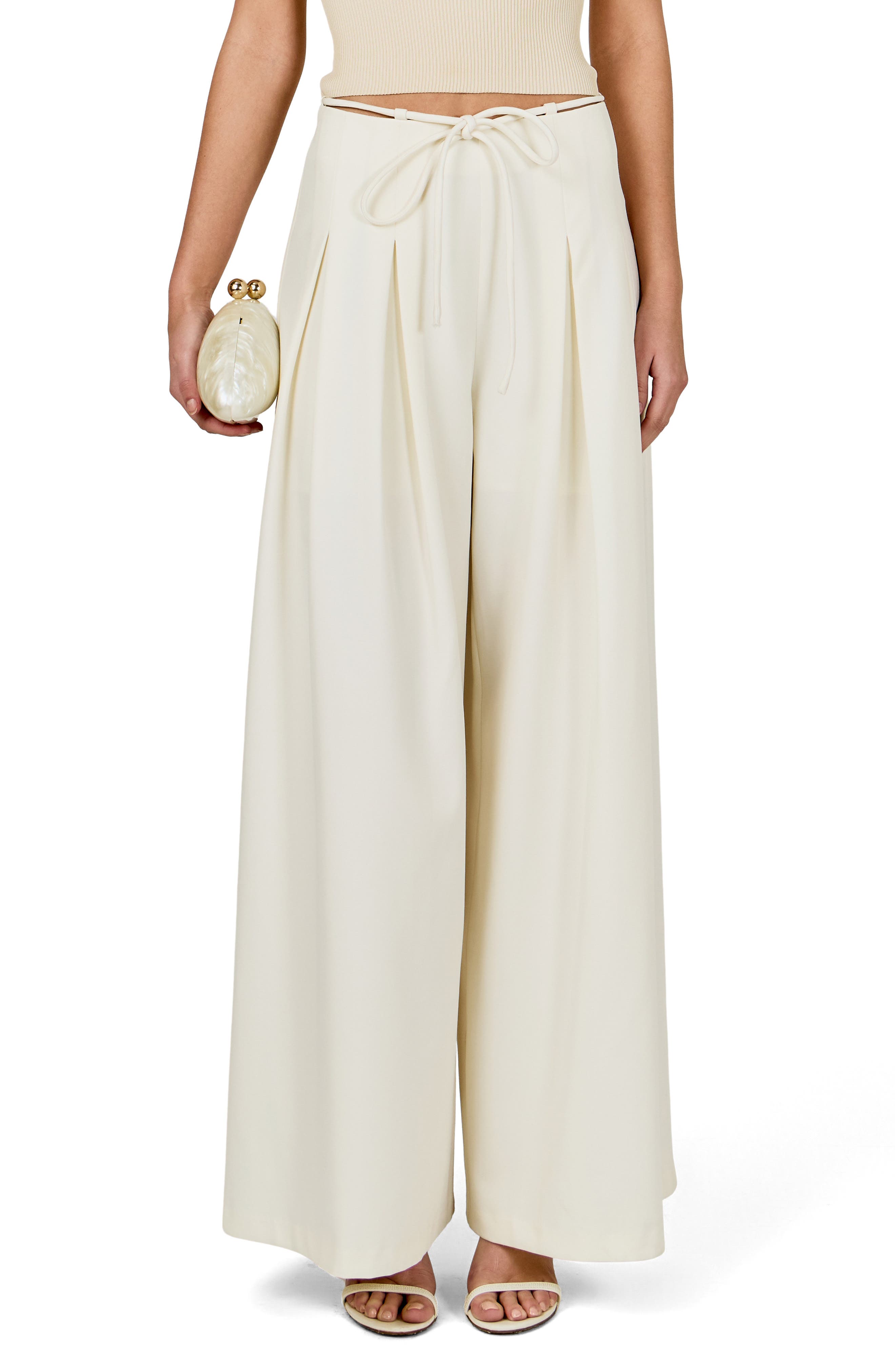Endless Rose Pleated High Waist Wide Leg Pants (Women) | Nordstrom