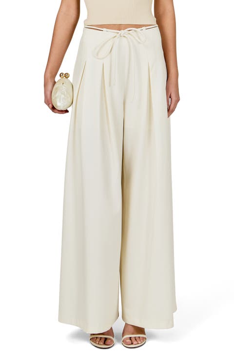 Pleated High Waist Wide Leg Pants