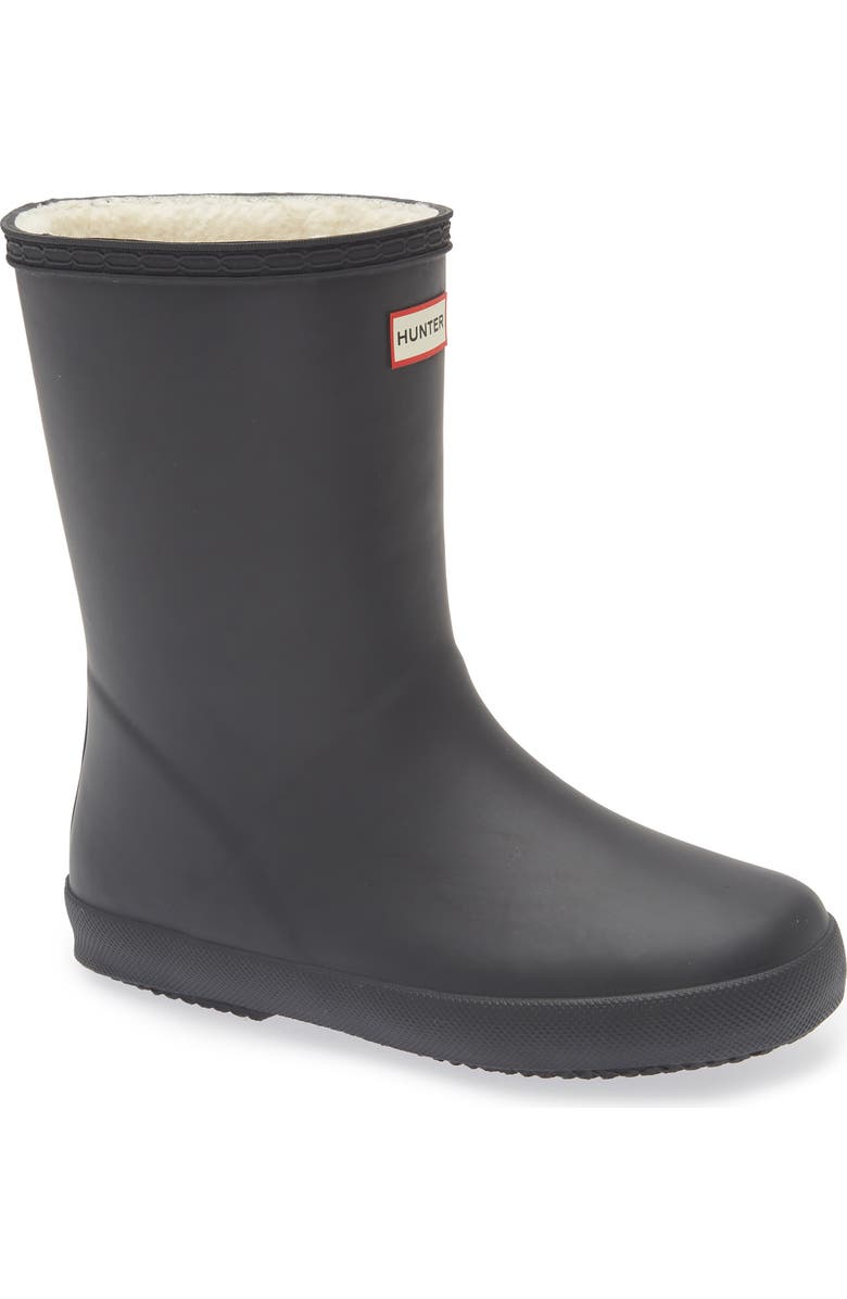 Hunter First Classic Insulated Waterproof Rain Boot, Alternate, color, Black
