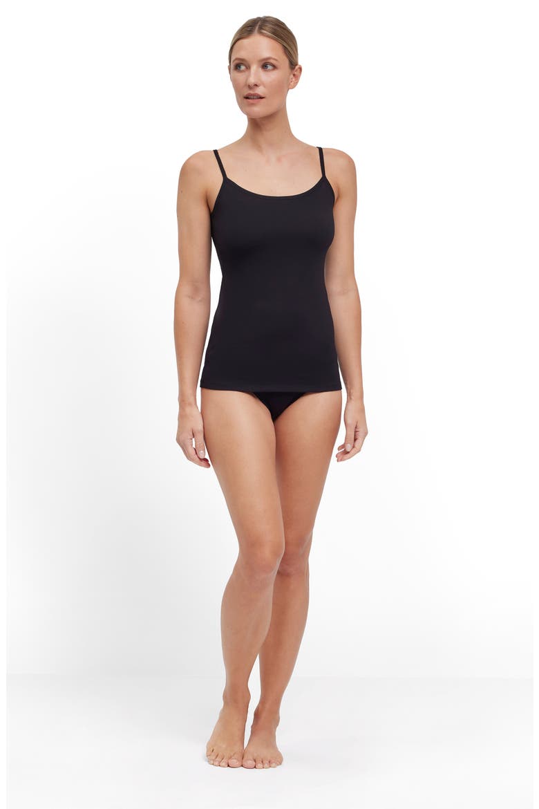 Daily Comfort 2-Pack Stretch Cotton Camisoles, Alternate, color, BLACK