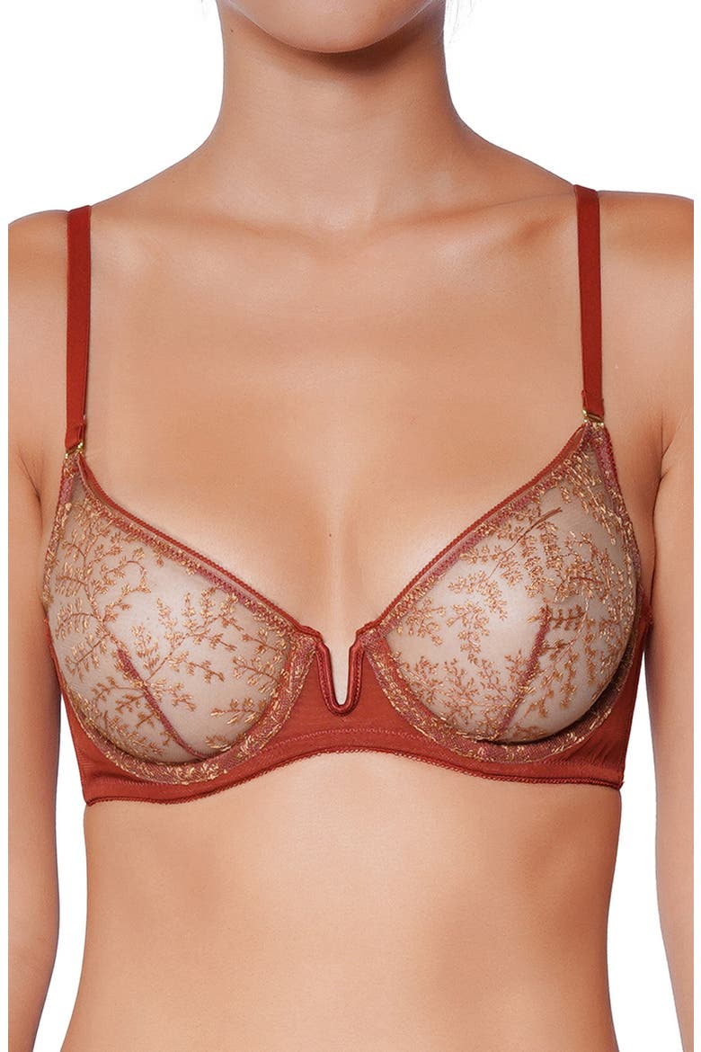 Automne Underwire Bra, Alternate, color, RUST