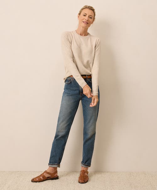 Pact Organic Cotton Classic Fine Knit Crew Sweater In Brown