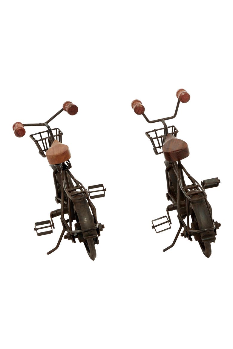Set of 2 Bike Sculptures, Alternate, color, BLACK