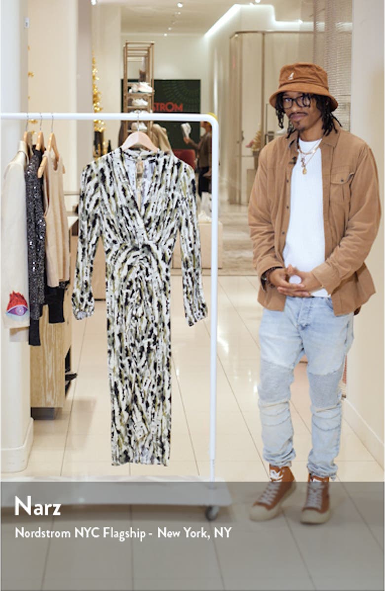 Leonor Print Long Sleeve Midi Dress, sales video thumbnail