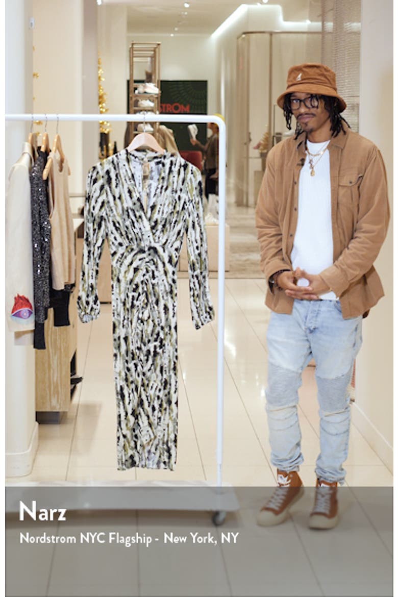 Leonor Print Long Sleeve Midi Dress video