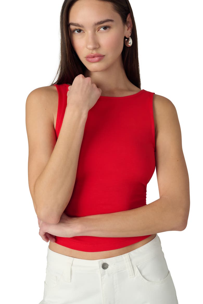 Boatneck Tank Top, Alternate, color, CHERRY RED