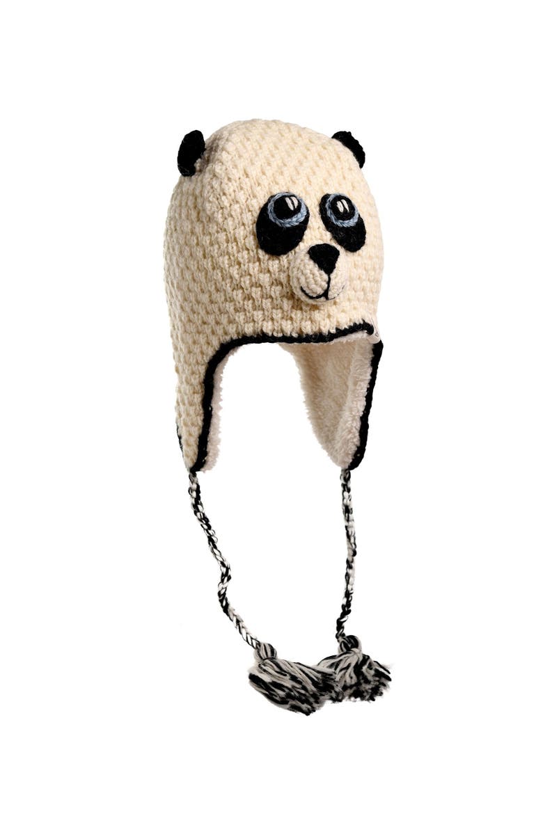 Nirvana Designs Crochet Panda Hat, Alternate, color, White Combo
