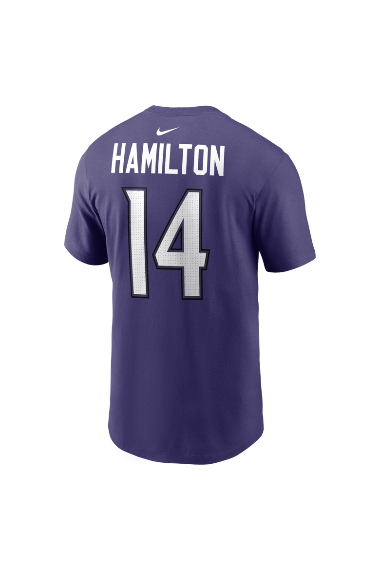 Men's Nike Kyle Hamilton Purple Baltimore Ravens Name & Number T-Shirt, Alternate, color, Purple