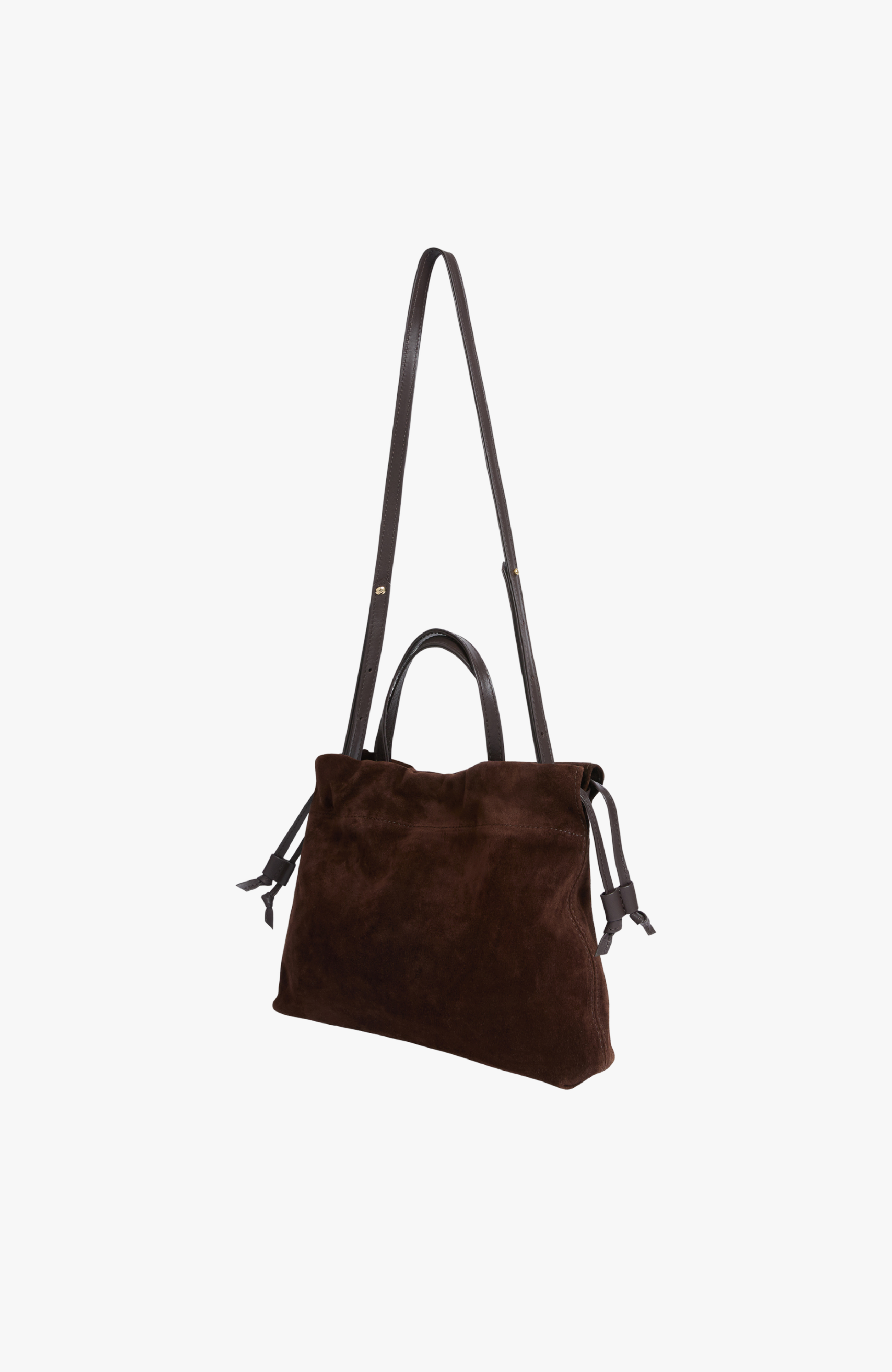 Mini Asisi Convertible Suede Crossbody, Alternate, color, Chocolate Suede