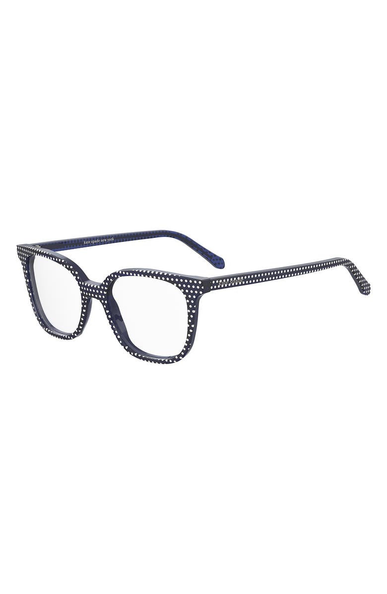 Kate Spade New York romeo 50mm rectangular reading glasses, Alternate, color, Blue