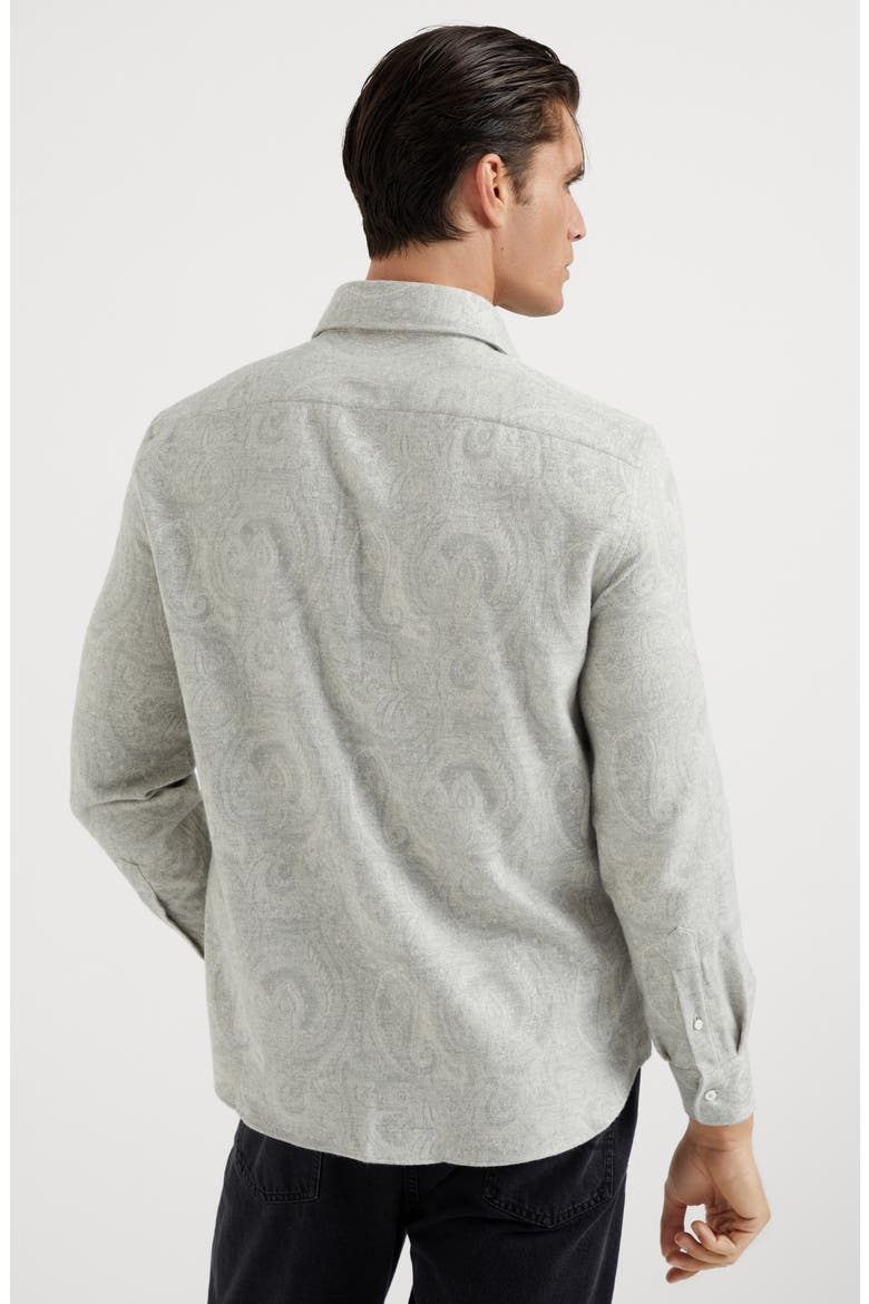 Flannel jacquard shirt, Alternate, color, Pearl Grey