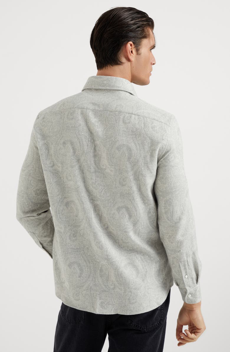 Brunello Cucinelli Flannel jacquard shirt, Alternate, color, 