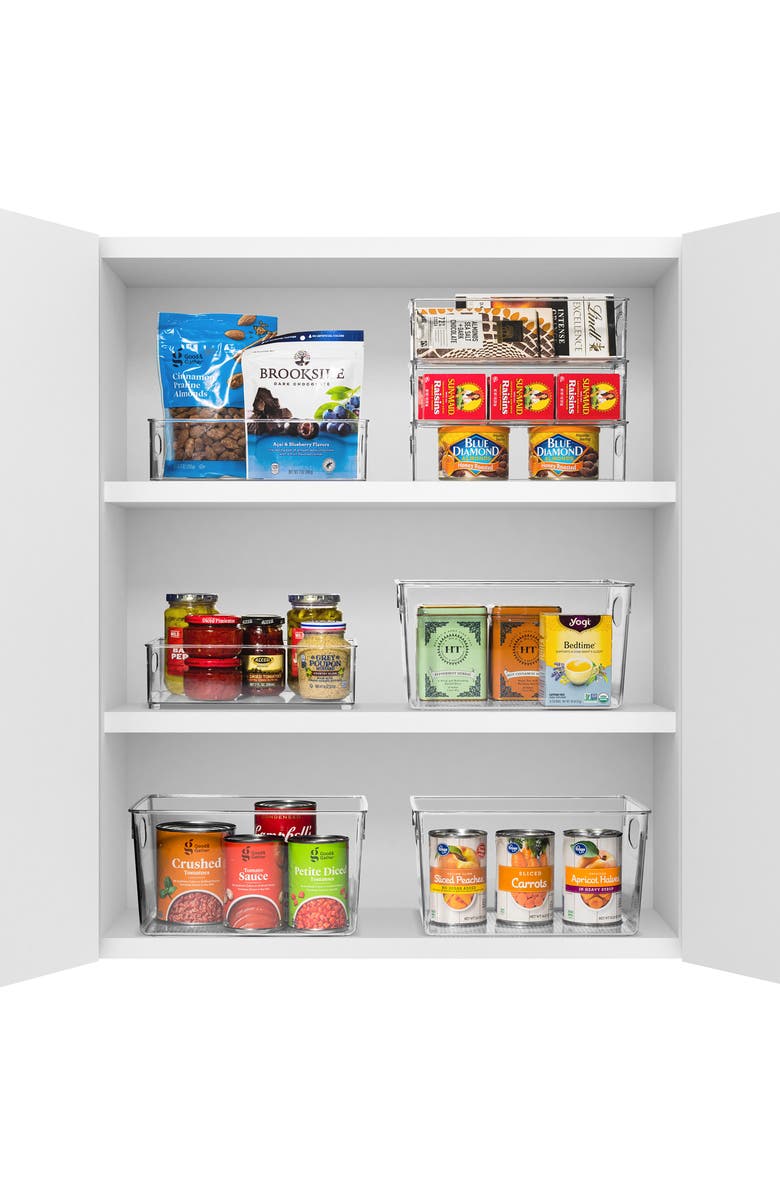 SORBUS 8-Pack Large Clear Fridge Organizer Bins, Alternate, color, Clear