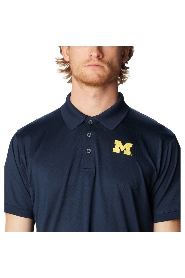 Men's Columbia Navy Michigan Wolverines PFG Tamiami Omni-Shade Polo, Alternate, color, Navy