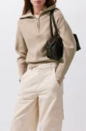 MANGO Quarter Zip Sweater