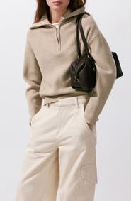MANGO Quarter Zip Sweater