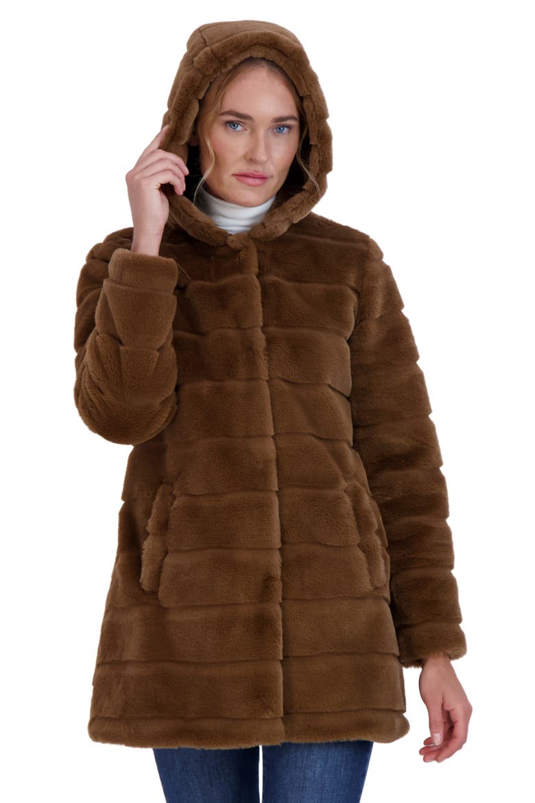 Hooded Faux Fur Jacket, Alternate, color, MINK