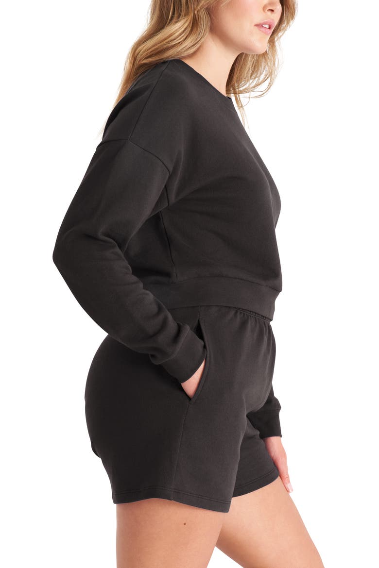 The Crop Sweatshirt, Alternate, color, Vintage Black