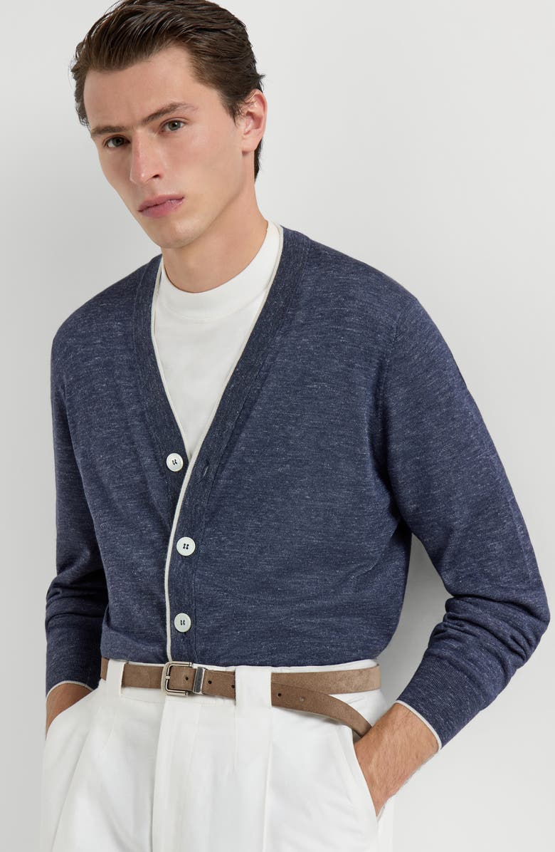 Brunello Cucinelli Lightweight cardigan, Alternate, color, Avio Blue