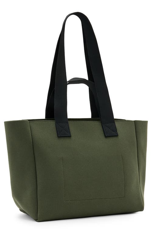 Allsaints Izzy Logo Print Medium Tote Bag In Olive Green