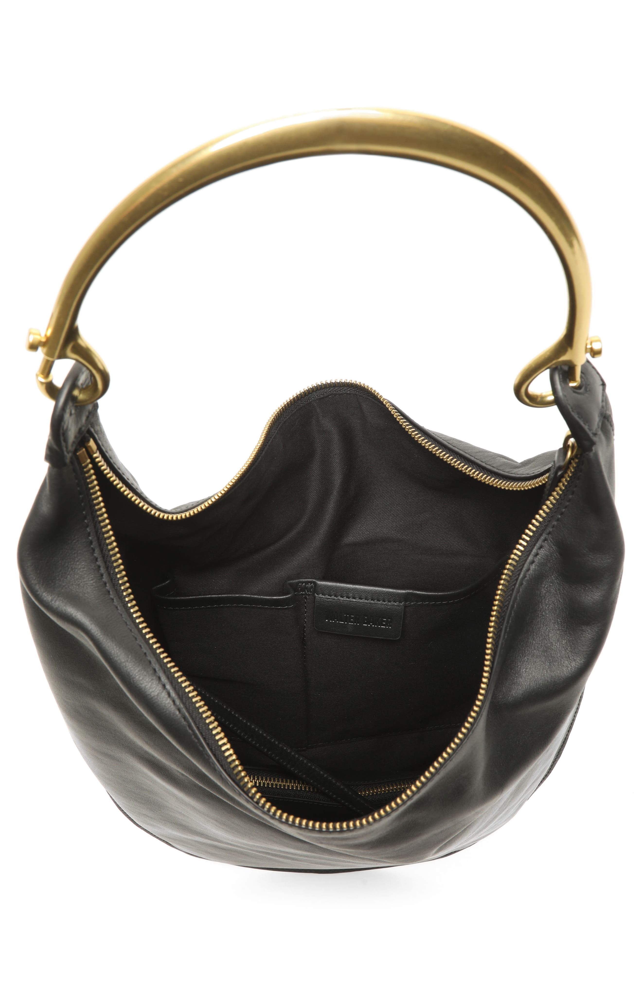 Walter Baker Luna Frame Handle Leather Hobo Bag, Alternate, color, 