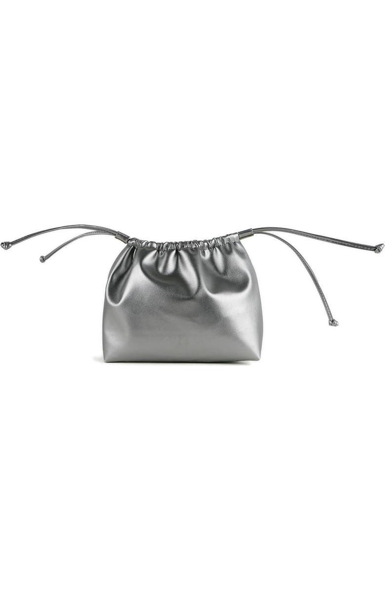 Mela Vegan Leather Pouch Clutch, Main, color, Silver
