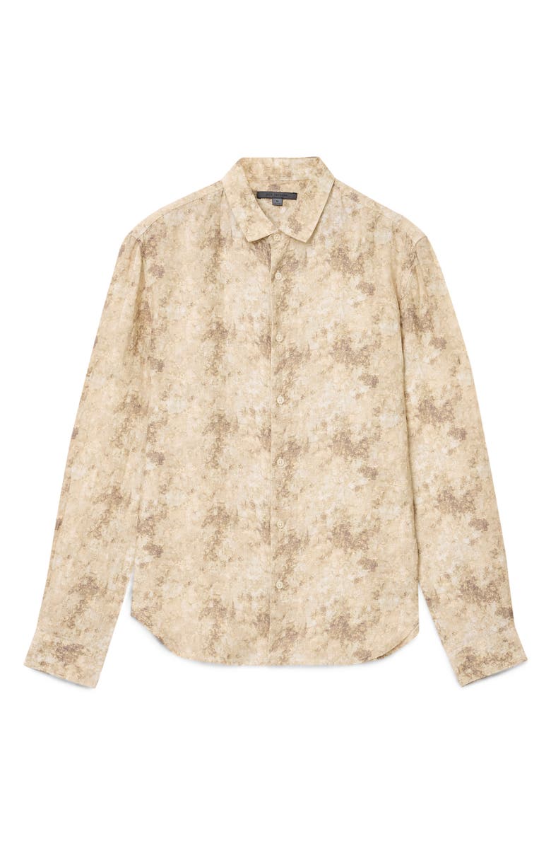 John Varvatos Luca Paint Pattern Button-Up Shirt, Alternate, color, Natural