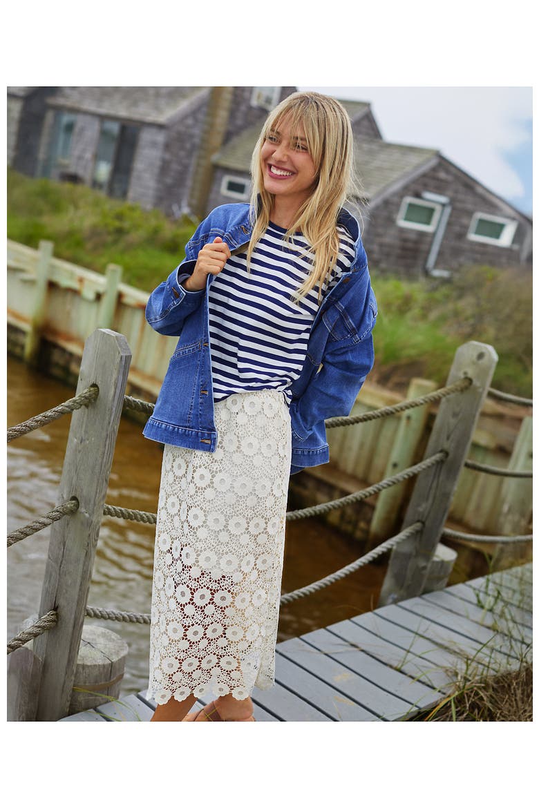 Lace Overlay Midi Skirt, Alternate, color, Ivory Latte