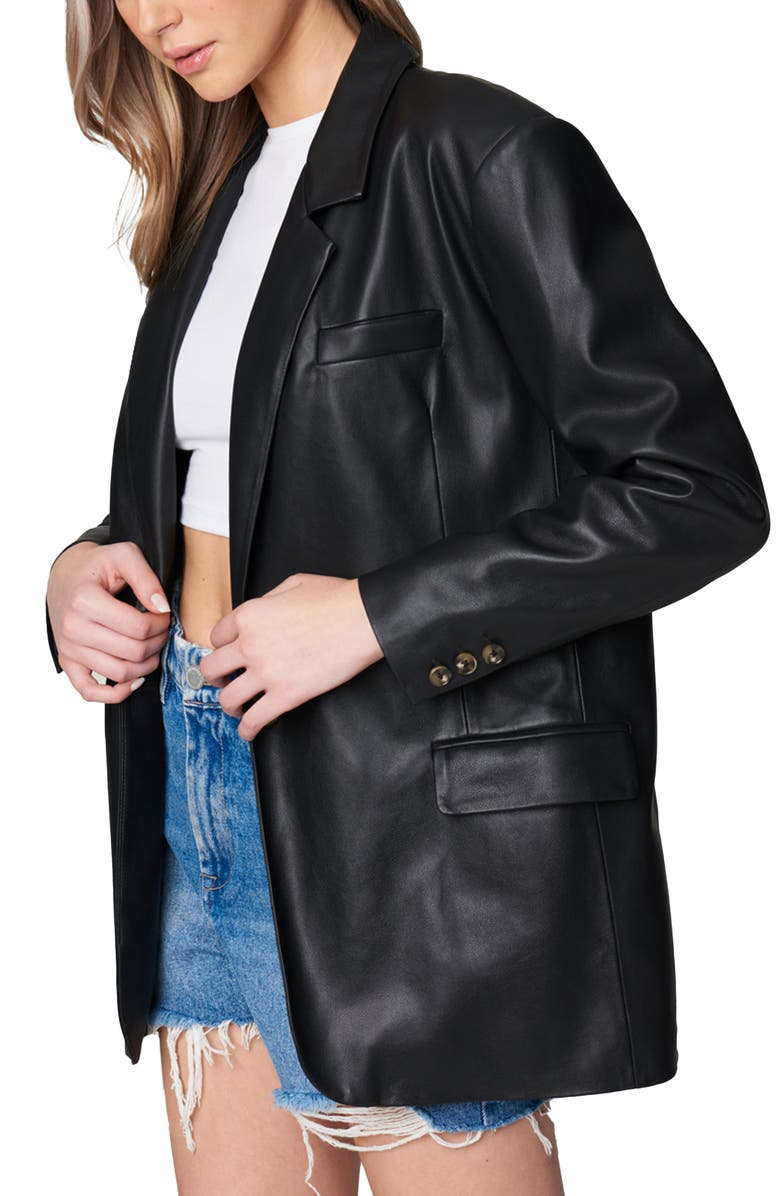 BLANKNYC Faux Leather Blazer, Alternate, color, Self Starter