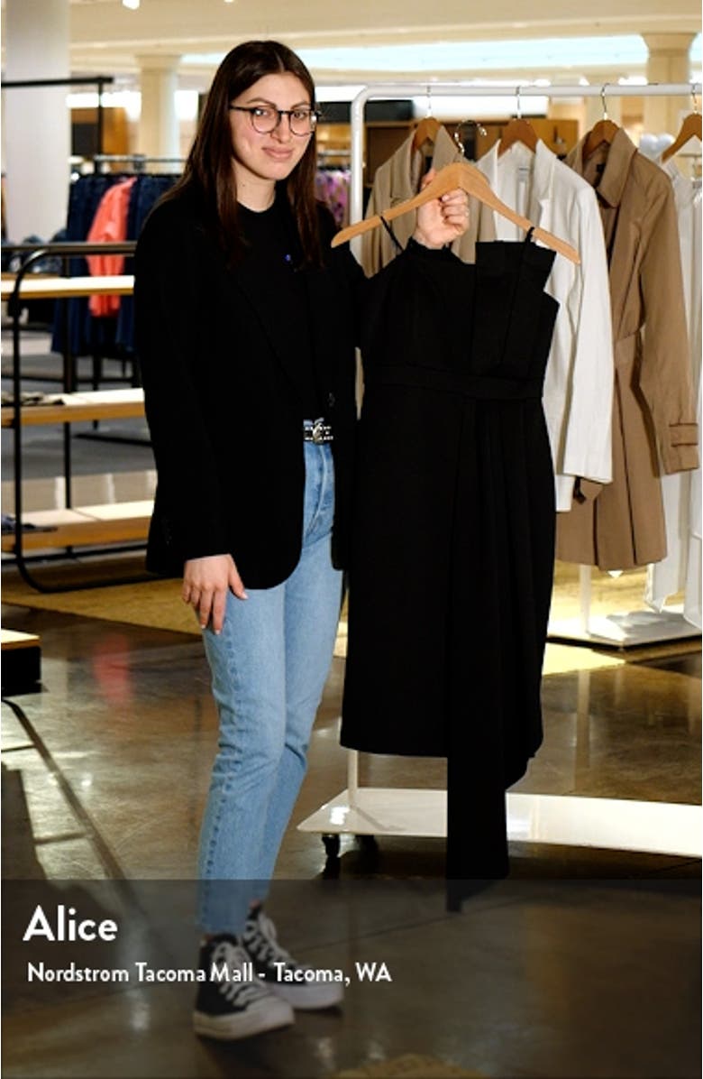 Strapless Scuba Crepe Cocktail Dress, sales video thumbnail